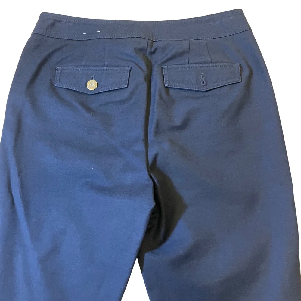 White‎ House Black Market Flare Crop Pants  Women's Size 2 Sailor Button Accents - Picture 5 of 12